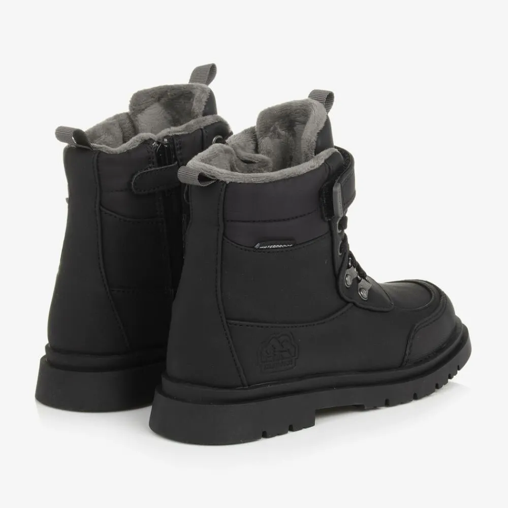 Mayoral Boots|Boots*Black Waterproof Faux Leather Boots