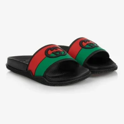 Gucci Sliders|Sliders*Black Web Logo Sliders