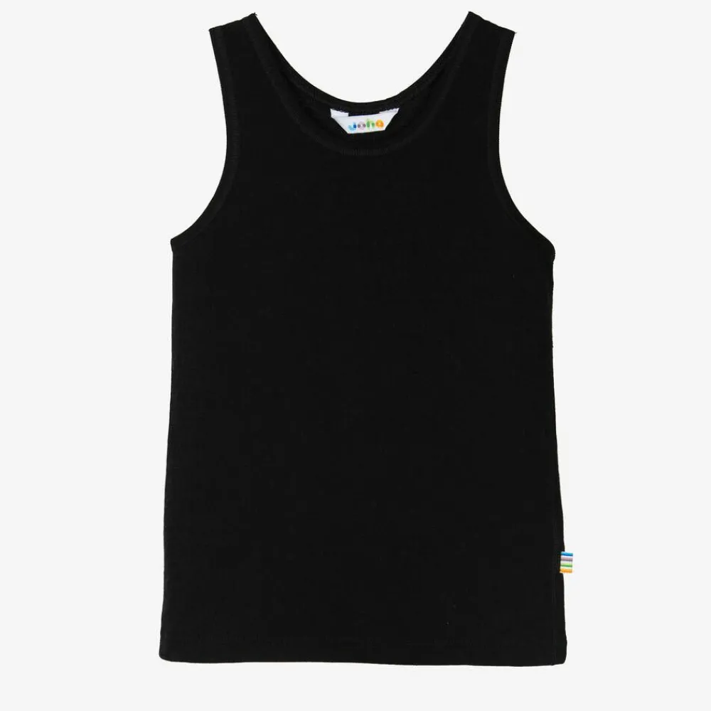 Joha Underwear*Black Wool & Organic Cotton Vest