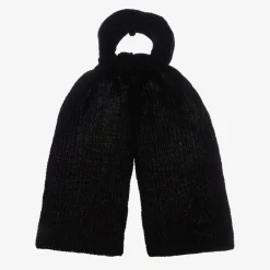 Jamiks Scarves|Scarves*Black Wool & Viscose Knitted Scarf (190cm)