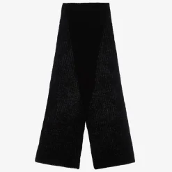 Jamiks Scarves|Scarves*Black Wool & Viscose Knitted Scarf (190cm)