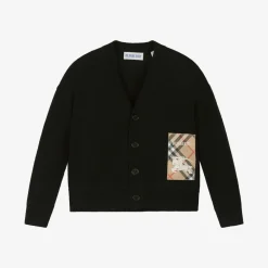 Burberry Tops*Black Wool Knit Baby Cardigan