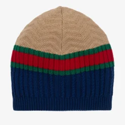 Gucci Hats*Blue & Beige Wool Knit Beanie Hat
