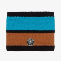 Deux par Deux Scarves|Scarves*Blue & Brown Knitted Snood