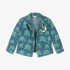 Stella McCartney Kids Coats & Jackets|Coats & Jackets*Blue & Green Frog Denim Jacket