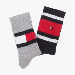 Tommy Hilfiger Socks*Blue & Grey Cotton Sports Socks (2 Pack)