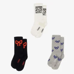 Mini Rodini Socks*Blue & Grey Organic Cotton Socks (3 Pack)