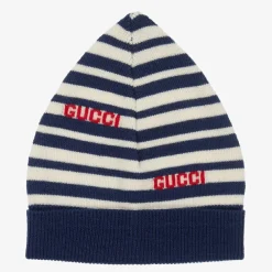Gucci Hats*Blue & Ivory Striped Baby Hat