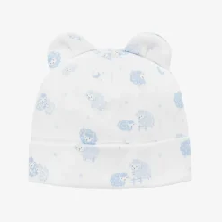 Kissy Kissy Hats|Hats*Blue & White Cotton Baby Sheep Hat