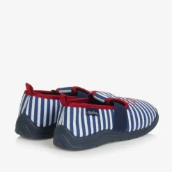 Playshoes Slippers|Slippers*Blue & White Striped Slippers