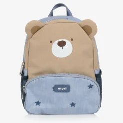 Mayoral Bags*Blue & Beige Bear Backpack (25cm)