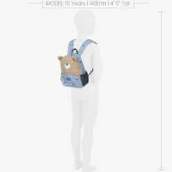 Mayoral Bags*Blue & Beige Bear Backpack (25cm)