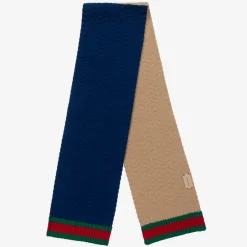 Gucci Scarves|Scarves*Blue & Beige Wool Knit Scarf (140cm)