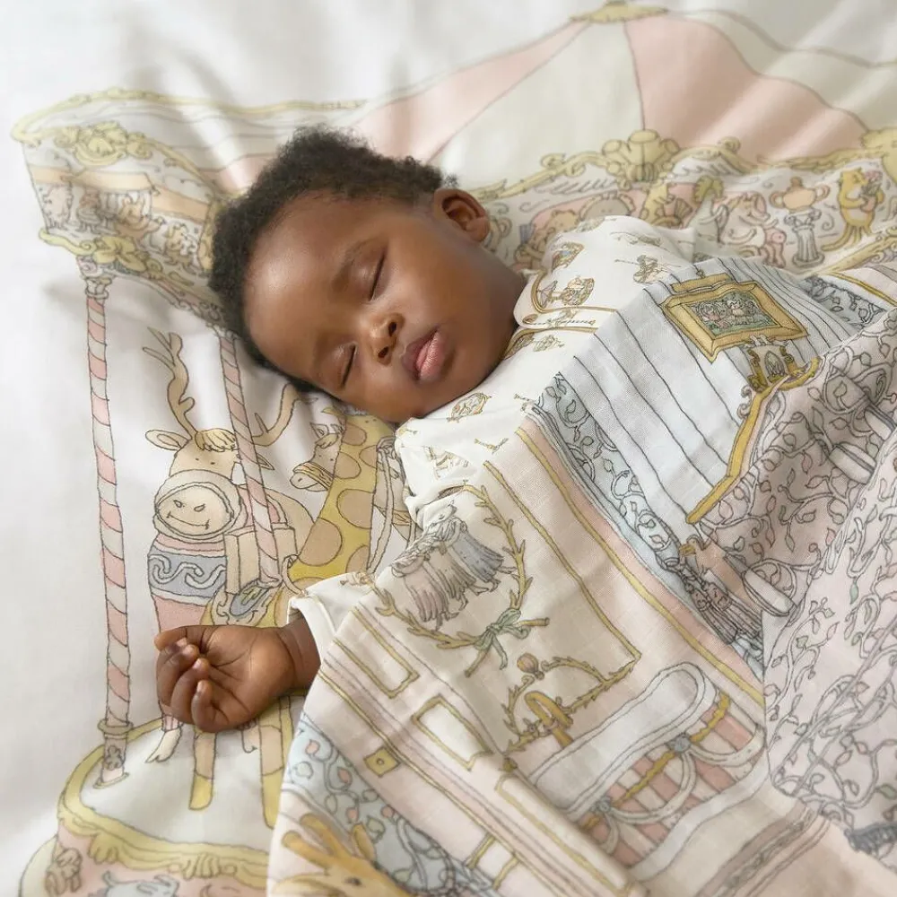 Atelier Choux Paris Gifts|Nursery Accessories*Blue & Pink Organic Cotton Reversible Duvet (132cm)