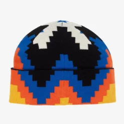 Perfect Moment Hats|Hats*Blue & Yellow Merino Wool Chevron Beanie