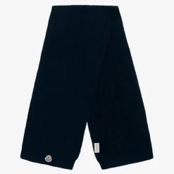 Moncler Enfant Scarves|Scarves*Blue Cable Knit Wool Scarf