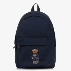 Ralph Lauren Bags*Blue Canvas Polo Bear Backpack (44cm)