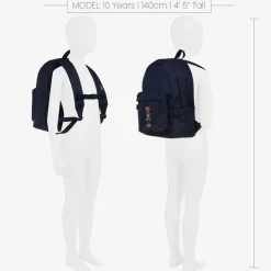 Ralph Lauren Bags*Blue Canvas Polo Bear Backpack (44cm)