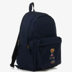 Ralph Lauren Bags*Blue Canvas Polo Bear Backpack (44cm)