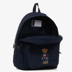 Ralph Lauren Bags*Blue Canvas Polo Bear Backpack (44cm)