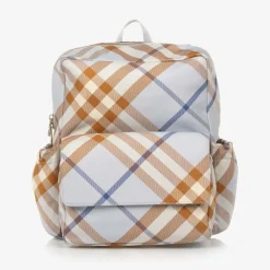 Burberry Bags*Blue Check Backpack (33cm) SlateBlue
