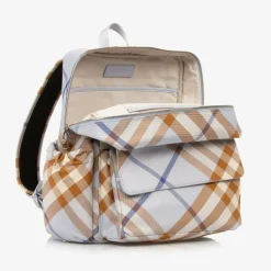 Burberry Bags*Blue Check Backpack (33cm) SlateBlue