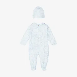 Versace Gifts|Babysuits*Blue Cotton Babysuit & Hat Set