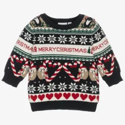 NAME IT Tops*Blue Cotton Fair Isle Christmas Jumper