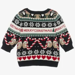 NAME IT Tops*Blue Cotton Fair Isle Christmas Jumper