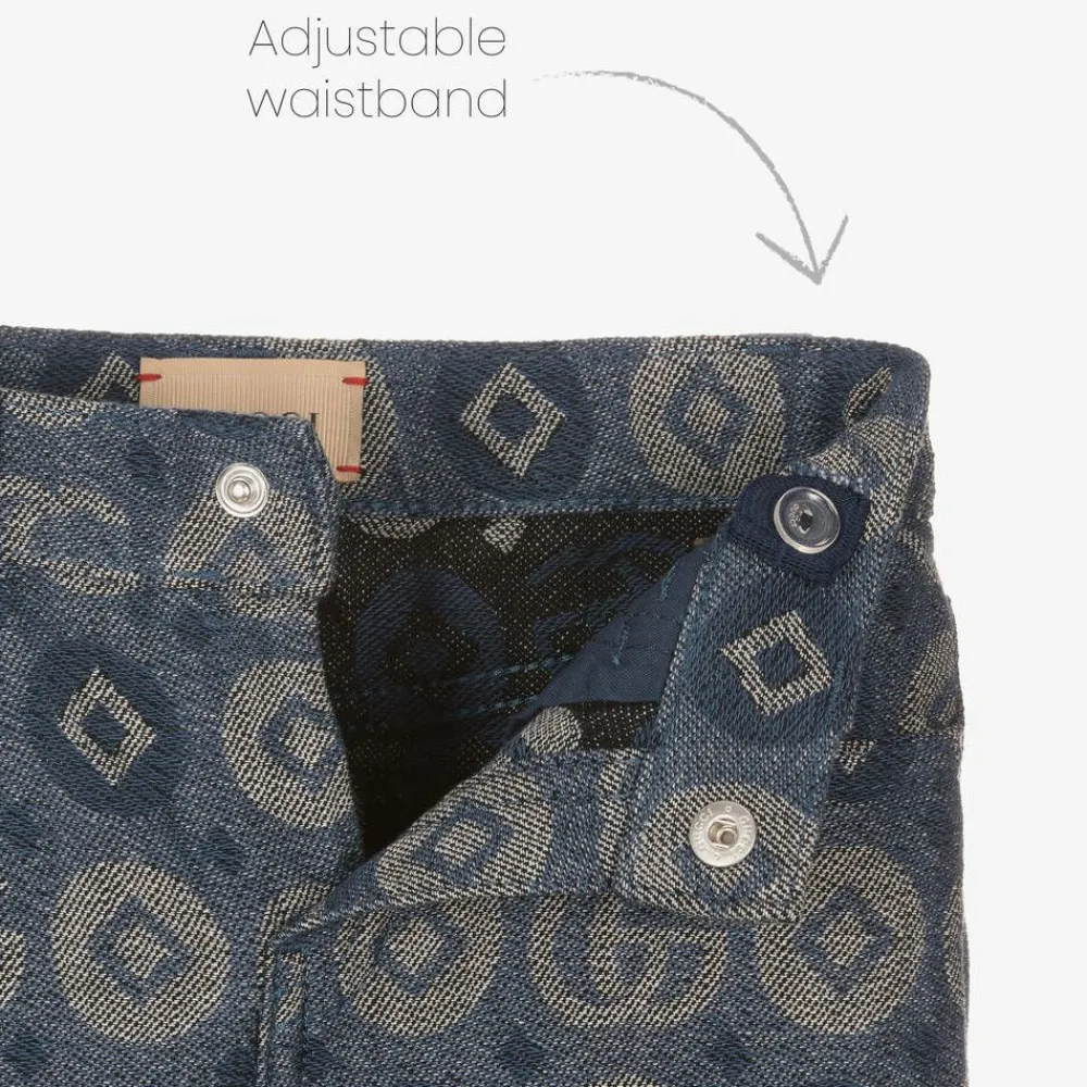 Gucci Trousers|Trousers*Blue Cotton Jacquard Logo Trousers