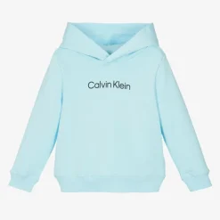 Calvin Klein Tops*Blue Cotton Jersey Hoodie