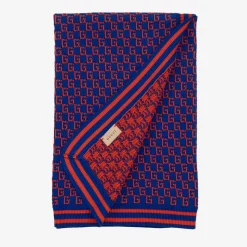 Gucci Gifts*Blue Cotton Knit Square G Blanket (85cm)