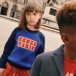 KENZO KIDS Tops|Tops*Blue Cotton Knit Sweater