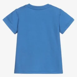 Gucci Tops*Blue Cotton Logo Baby T-Shirt