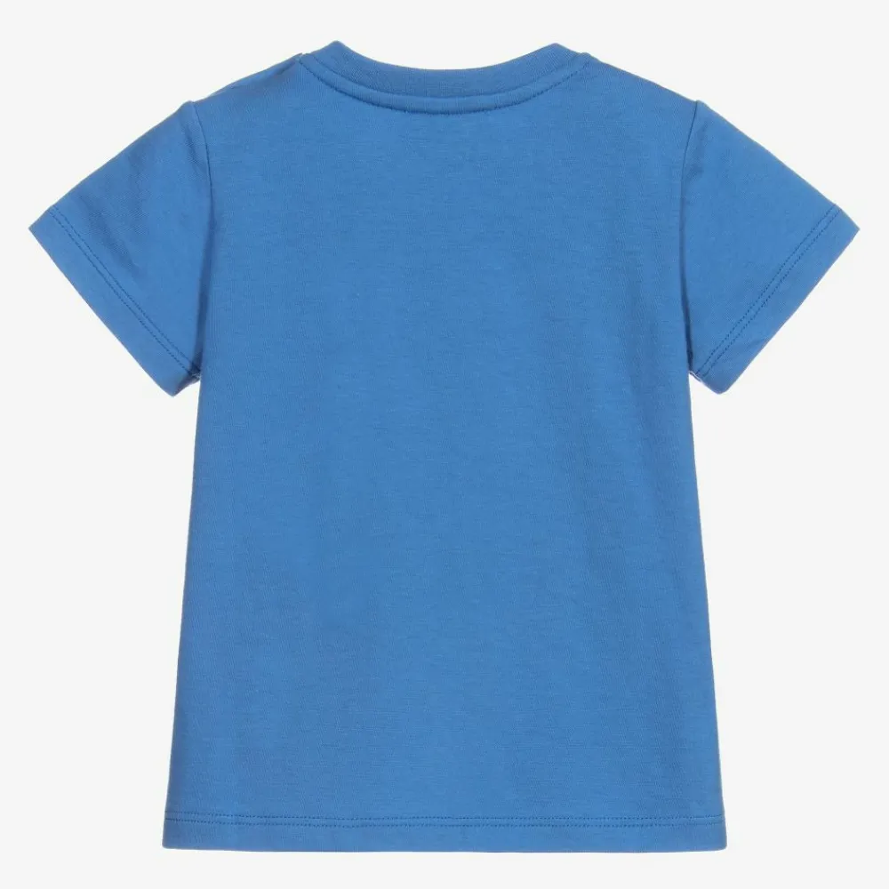 Gucci Tops*Blue Cotton Logo Baby T-Shirt