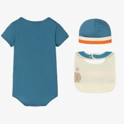 Gucci Gifts|Babysuits*Blue Cotton Shortie Gift Set