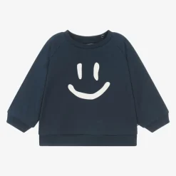 Molo Tops|Tops*Blue Cotton Smile Sweatshirt
