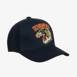KENZO KIDS Hats|Hats*Blue Cotton Varsity Tiger Cap