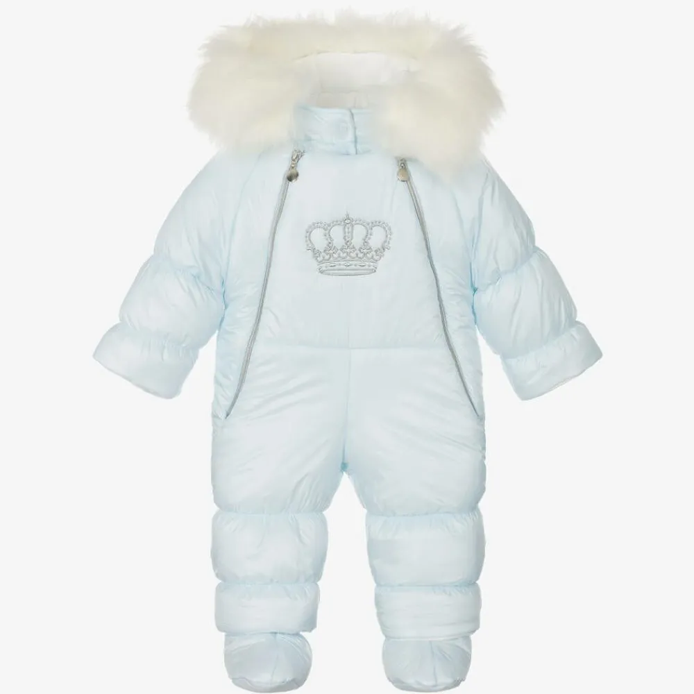 Sofija Snowwear|Snowwear*Blue Crown Baby Snowsuit