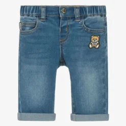 Moschino Baby Trousers*Blue Denim Teddy Logo Jeans