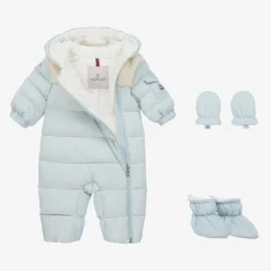 Moncler Enfant Snowwear|Snowwear*Blue Down Padded Sefou Baby Snowsuit