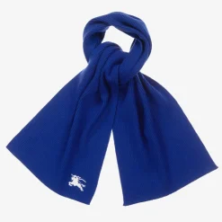 Burberry Scarves|Scarves*Blue EKD Ribbed Wool Scarf