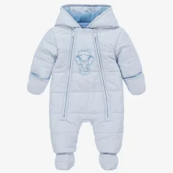 KENZO KIDS Snowwear*Blue Elephant Puffer Baby Snowsuit