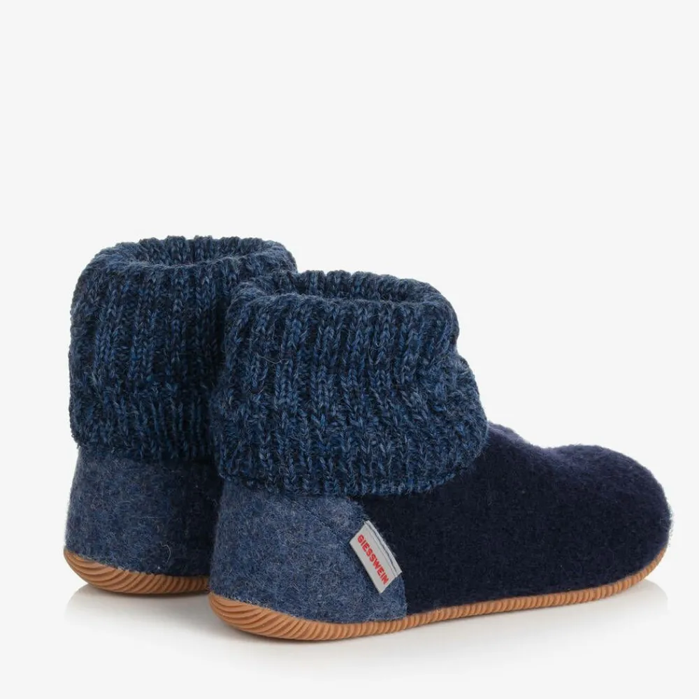 Giesswein Slippers|Slippers*Blue Felted Wool Slippers