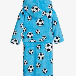 Playshoes Towels & Robes|Nightwear*Blue Football Fleece Dressing Gown