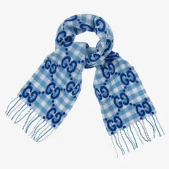 Gucci Scarves|Scarves*Blue GG Logo Scarf (140cm)