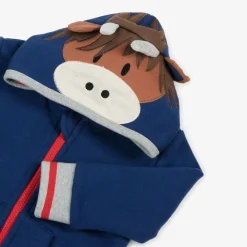 Blade amp; Rose Tops|Tops*Blue Hamish Highland Cow Zip-Up Top