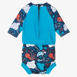 Splash About Swimwear*Blue Happy Nappy Baby Sun Suit (UPF50+)