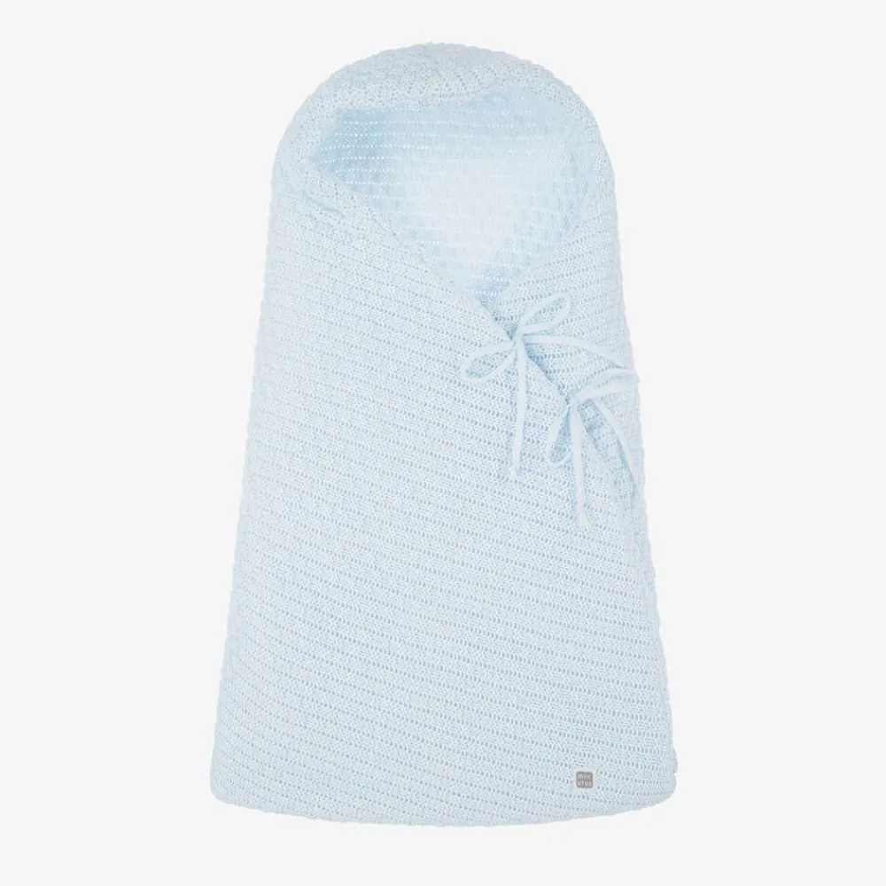 Minutus Nests*Blue Knit Cotton Baby Nest (75cm)