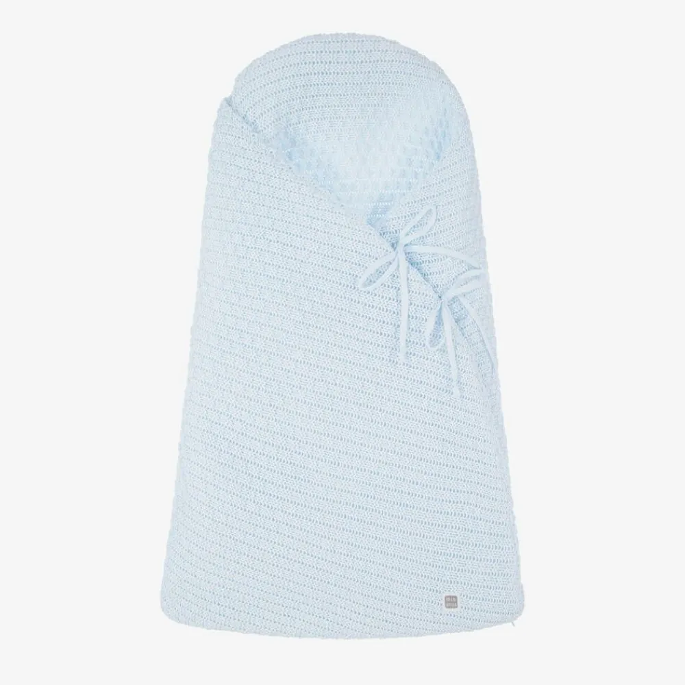 Minutus Nests*Blue Knit Cotton Baby Nest (75cm)